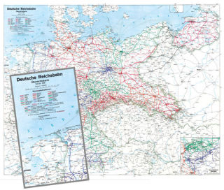 Deutschland 1938 - Karte der Reichsbahndirektionen - Historische Karte (Reprint)