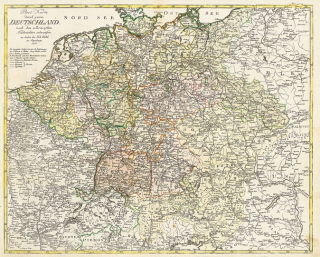 Deutschland 1795 - Postkutschenstrecken - Historische Karte (Reprint)
