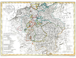 Deutschland 1818 - nach dem Wiener Kongreß - Historische Karte (Reprint)