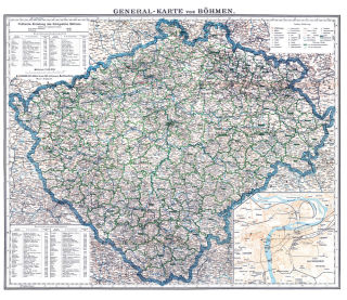 Generalkarte von Böhmen 1880 - Historische Karte (Reprint)