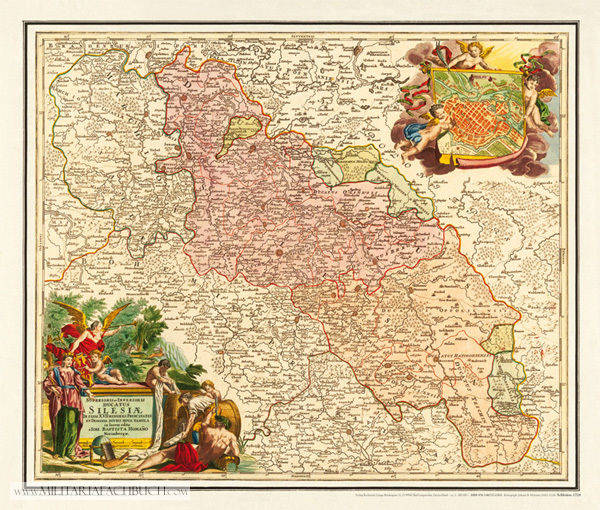 Historische Karte Reprint Schlesien 1724 