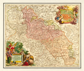 Schlesien 1724- Historische Karte (Reprint)
