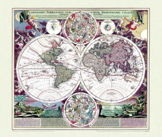 Weltkarte um 1710-Johann B. Homann - Historische Karte (Reprint)