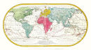 Weltkarte 1782-Entdeckungsfahrten von James Cook-...