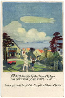 Postkarte - Zeppelin-Motiv - ungelaufen