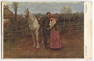 Feldpostkarte - KuK - "Abschied" Eisenbahn-Sicherungs-Abt.- gelaufen