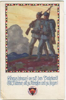 Postkarte - Patriotisches Motiv - Deutscher Schulverein - gelaufen