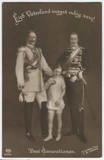 Postkarte - Kaiser Wilhlem II. - Drei Generationen - gelaufen