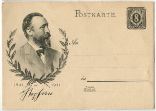 Postkarte - Heinrich Von Stephan 1831 - 1931 - ungelaufen