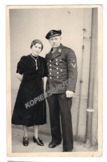 Foto - Matrosengefreiter mit Frau - PK-Format