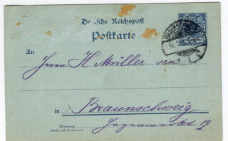 Postkarte - 2 Pf. - gelaufen