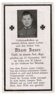 Sterbebild - Gefreiter Art.-Regiment