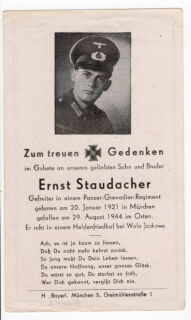 Sterbebild - Gefreiter Panzer-Grenadier-Regiment