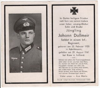 Sterbebild - Soldat Inf. Rgt.