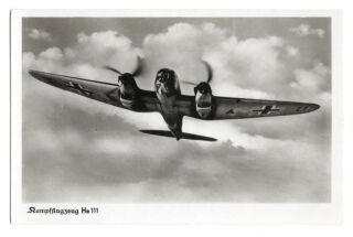 Postkarte - Kampfflugzeug He111 - ungelaufen