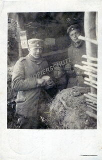 Foto - Soldaten im Graben - Unterstand - PK-Format