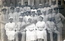 Foto - Gruppe Verwundete mit Krankenschwestern - PK-Format
