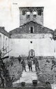 Postkarte - Kirche von Amel mit Soldaten - gelaufen
