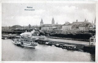 Postkarte - Mainz Rheinansicht - gelaufen